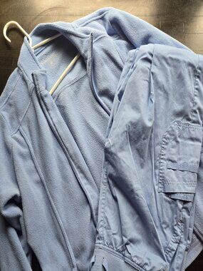 Uniform Advantage Butter Soft jogger pant fleece zip jacket set L blue
